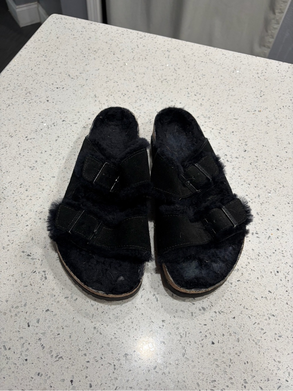birkenstock sandals 41 women’s Arizona Shearling Black